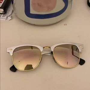 Rose and silver Ray ban Clubmaster sunglasses